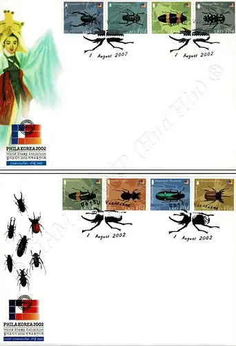 PHILA KOREA 2002, Seoul: Einheimische Käfer -FDC(I)-I-