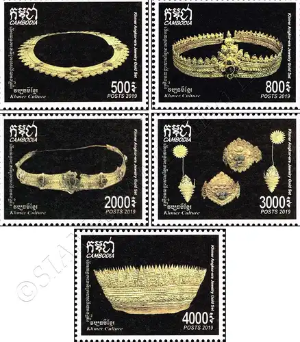 Khmer Kultur: Goldenes Schmuck Set aus der Angkor Periode (**)