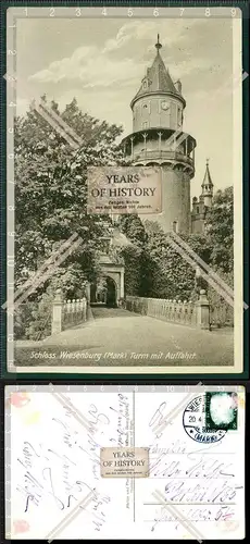 Orig. Foto AK Schloss Wiesenburg Mark Turm mit Ausfahrt 1930 gelaufen Brandenbu