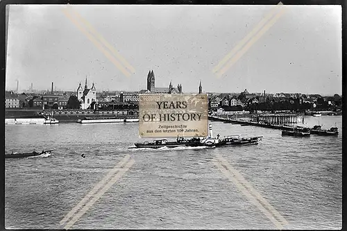 Foto Köln 1944-46 Rhein Schiff Hafen Kirche