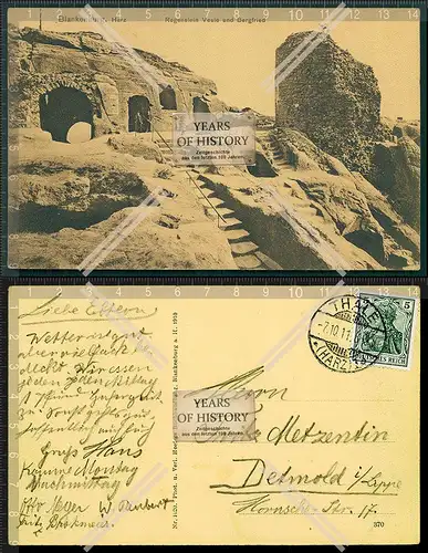 AK Blankenburg Tahle Harz Regenstein Veste und Bergfried 1911 gelaufen