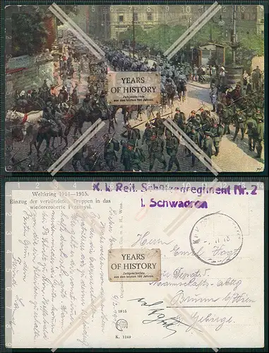 AK 1. WK Przemysl Ukraine Polen 1918 Feldpost gelaufen einzug der Verbündeten