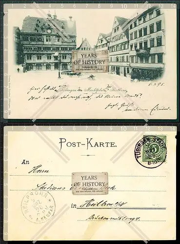 Orig. AK Tübingen Marktplatz Rathaus 1898 gelaufen