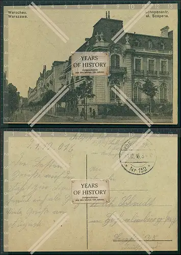 AK 1. WK Feldpost Warschau Straßenansicht 1916