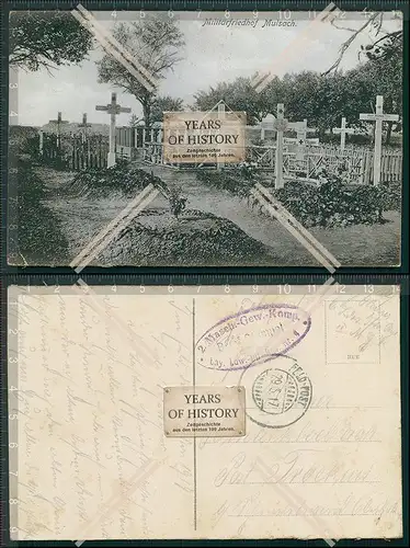 AK 1. WK Feldpost Militär Friedhof Mulsach Moussey Lothringen Moselle 1917