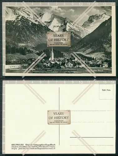 AK Oberstdorf im Allgäu Dorf Ansicht mit Kirche und Alpen Blick
