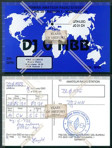 QSL Amateurfunk Karte Marine DEU Russ. FRA .Dänemark u.a amateur radio card ha