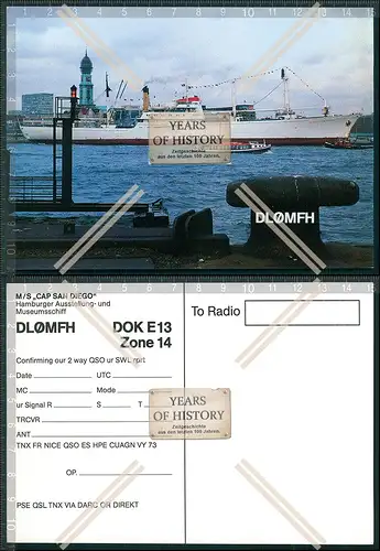 QSL Amateurfunk Karte Marine DEU Russ. FRA .Dänemark u.a amateur radio card ha