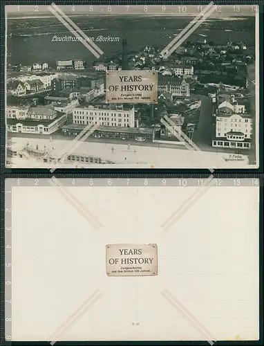 Foto AK 1.WK der Leuchtturm Insel Borkum 1916 Luftbild Fliegeraufnahme Foto Fin