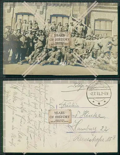 Foto AK 1. WK Gruppe Soldaten 1918 Feldpost gelaufen Weitere Infos siehe Rücks