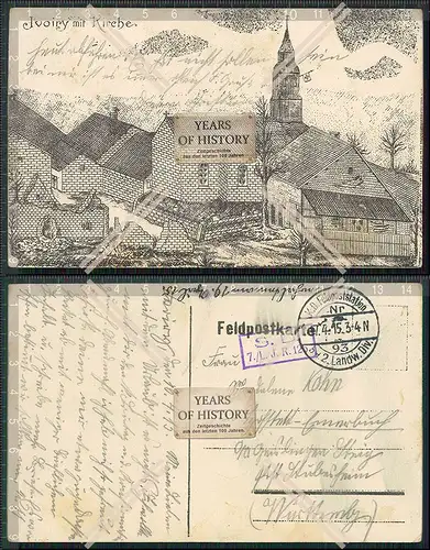 AK 1. WK Ivoiry mit Kirche Frankreich 1915 Feldpost gelaufen