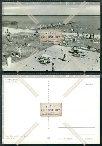 Foto AK Goldberg-Mildenitz Ludwigslust Parchim Seebrücke mit See Strandleben