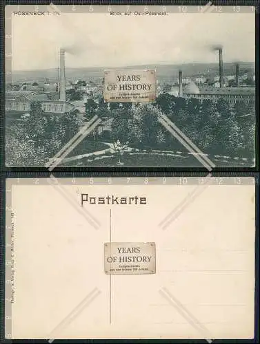 AK Pößneck Thüringen Blick auf Industrieanlagen 1911