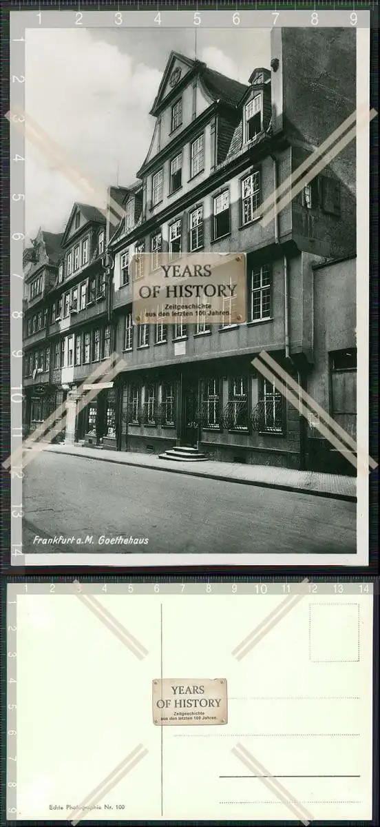 Foto AK echte Fotografie Frankfurt am Main 1939 Goethe Haus Straßenansicht Ges