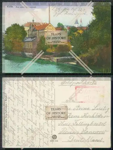 AK Kolin Köln Elbe Mittelböhmen Feldpost 1916 gel. Industrie an der Elbe