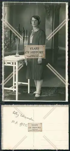 Foto AK junge Dame Fotografie Druckstempel F. Schraudner Bamberg 1927