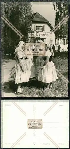 Foto AK Ansichtskarte Postkarte Lübben Spreewald Café Venedig Frauen in Trach