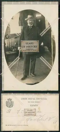 Foto AK Spanien Kapitän Andresen Flensburg Standportrait Feiner Herr Anzug 191