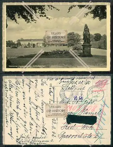 AK Hannover Herrenhausen 1942 Feldpost Sperrschule Kiel gel. FPN 25869 Marine