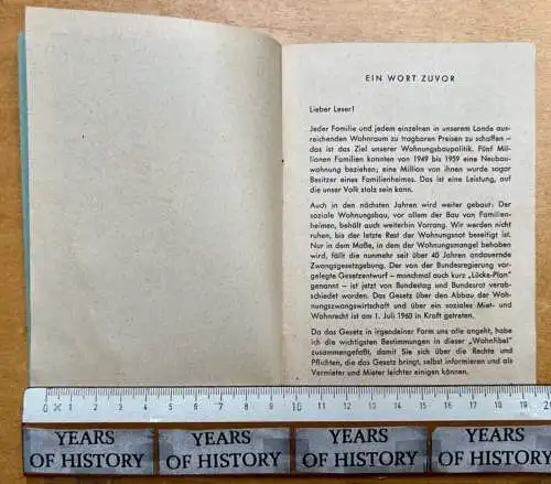 Das Neue Miet- und Wohnrecht in der Bundesrepublik Deutschland - Paul Lücke 1960