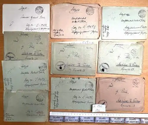 10x Feldpostbrief 06. 1941 FPN 19671 Ln.Rgt.15  H. Pohle aus Blankenfelde Mahlow