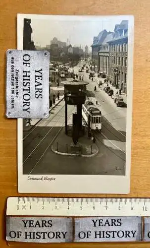 Foto AK Dortmund Kreuzung Burgtor mit Straßenbahn und vieles mehr 1938-42