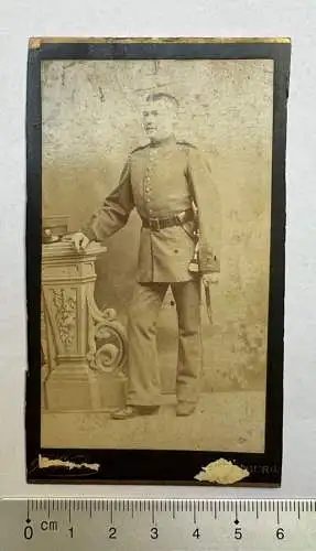 3x CDV Foto Soldaten in Uniform mit Seiten Gewähr Koppel 1895-1905