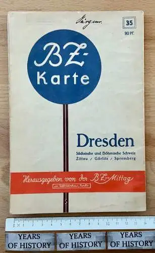 BZ-Karte 35 Dresden Sächsische Böhmische Schweiz Zittau Görlitz Spremberg