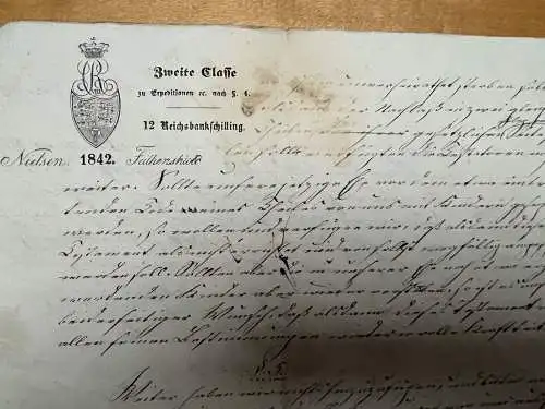 Handschrift Dokument Administratur Grafschaft Rantzau Elmshorn Bramstedt v. 1842