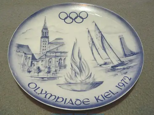 Sammelteller - Olympiade Kiel 1972 - Deutschland  19,5 cm , Antik-ksm