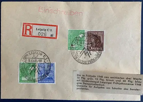 All. Bes. Gem.-Ausg. 1948 Nr 946 955 948 Sonderstempel