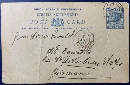 1 Straits S. 1887 Rundstempel (Datum und/oder Ort klar)