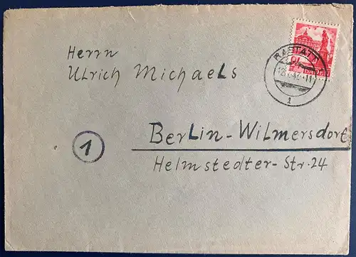 All. Bes. Franz. Zone Baden 1947 Rundstempel (Datum und/oder Ort klar)