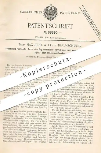 original Patent - Max Jüdel & Co. , Braunschweig | Verriegeln & Entriegeln von Signalwerk , Weichenstellwerk | Eisenbahn