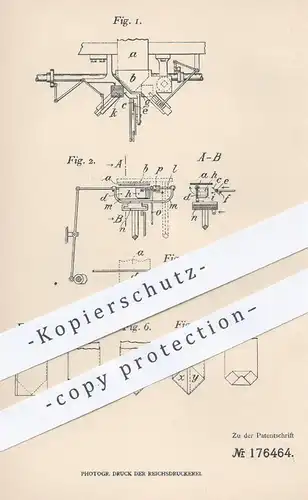 original Patent - Bernhard Eckner , Berlin , 1905 , Herstellung von Kreuzbodenbeuteln | Papier - Tüte | Papierfabrik !!