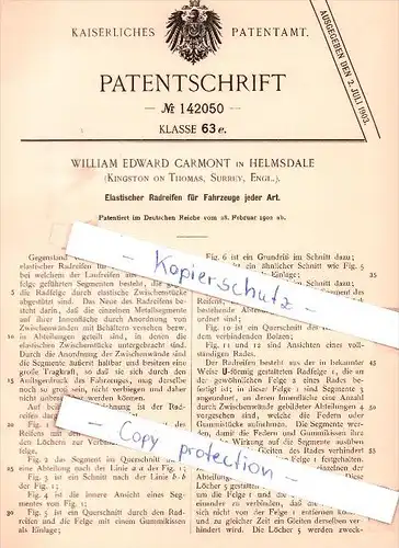 Original Patent - William Edward Carmont in Helmsdale , Kingston on Thomas , Surrey , Engl. , 1902 , !!!