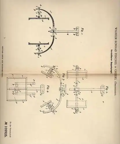 Original Patentschrift - W. Fenchel in Griedel , Oberhessen , 1899 , Doppelspiegel , Spiegel !!!