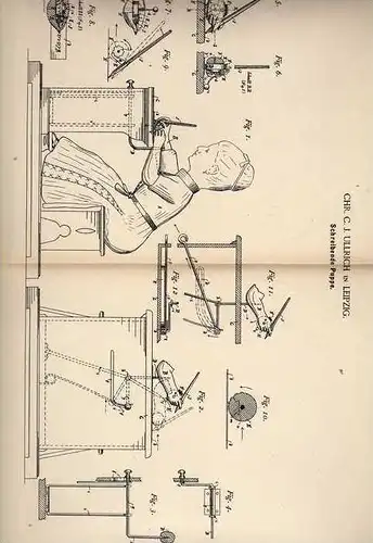 Original Patentschrift - C. Ullrich in Leipzig , 1889 , schreibende Puppe !!!