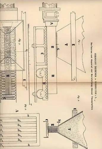 Original Patentschrift - H. Diesener in Dobrilugk i.L., 1884 , Herstellung dünner Platten aus Thon !!!