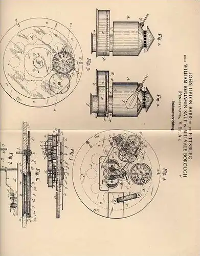 Original Patentschrift - J. Barr in Millvale Borough und Pittsburg , 1896 , Reklameapparat , Reklame , Werbung , Reclame