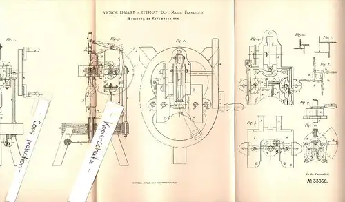 Original Patent - Victor Lemaire à Epernay , Marne , 1885 , Machine pour liège !!!