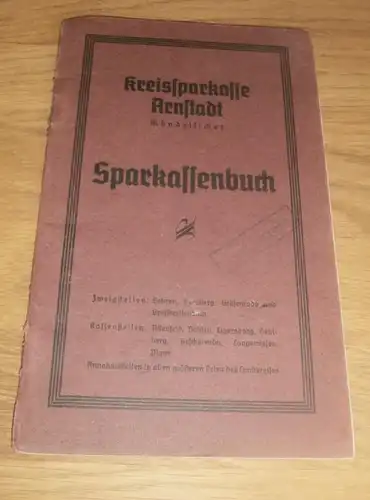 altes Sparbuch Arnstadt / Geraberg , 1941 - 1944 , O. Rüster , Sparkasse , Bank !!