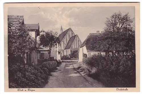 alte AK , Wieck auf Rügen , 1921 , Dorfstraße , Mecklenburg !!!