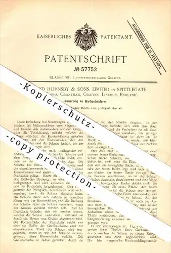 Original Patent - Richard Hornsby & Sons in Spittlegate , Lincolnshire , 1890 , Sheaf Binder of Agriculture !!!