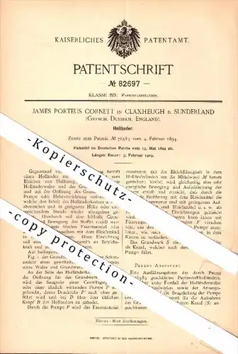 Original Patent - J.P. Cornett in Claxheugh / South Hylton b. Sunderland , 1894 , Bleaching of fabric and paper , Durham
