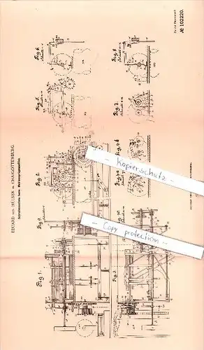 Original Patent - Eduard von Hülsen in Charlottenburg , 1896 , Druckerei , Schreibmaschine , Berlin !!!