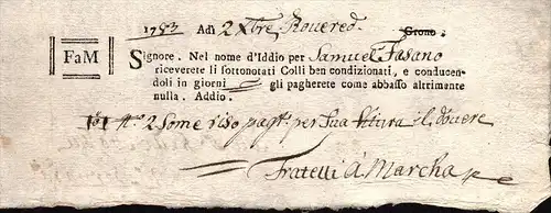 antica scrittura del 1783 !!!