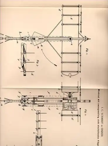 Original Patentschrift - J. Schmidt in Erkner , 1898 , Windrad mit Flügelklappen , Windmühle !!!