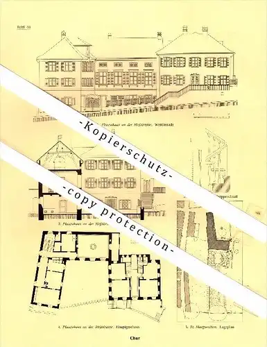 Photographien / Ansichten , 1924 , Chur , Plantahaus , Roßstrasse , Prospekt , Architektur , Fotos !!!