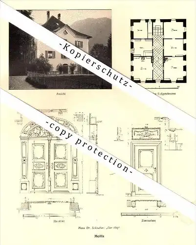 Photographien / Ansichten , 1919 , Mollis , Haus Dr. Schindler , Prospekt , Fotos , Architektur !!!